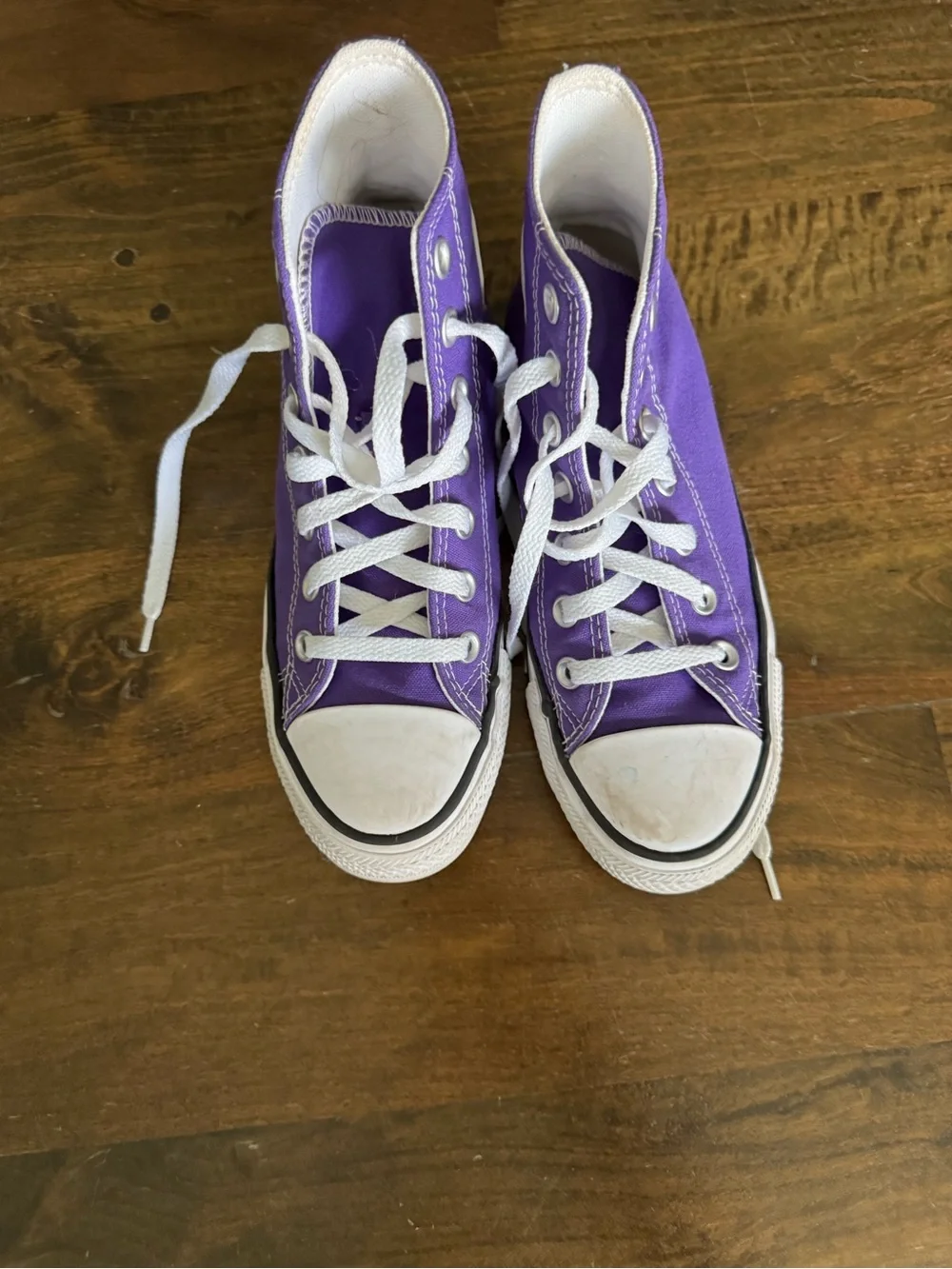 Converse Kids Purple High-Top Canvas Sneakers with White Accents